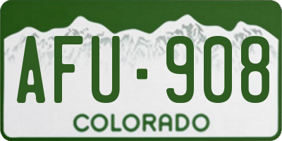 CO license plate AFU908