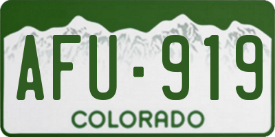 CO license plate AFU919