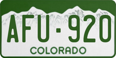 CO license plate AFU920