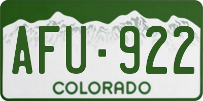 CO license plate AFU922