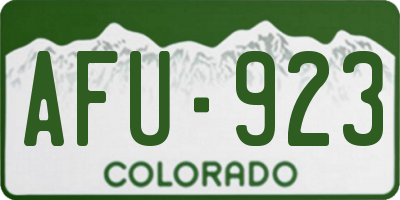 CO license plate AFU923