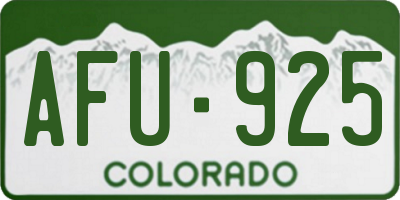CO license plate AFU925
