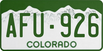 CO license plate AFU926