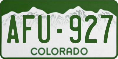 CO license plate AFU927