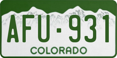 CO license plate AFU931