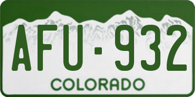 CO license plate AFU932