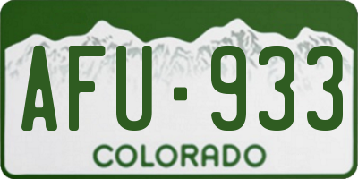 CO license plate AFU933
