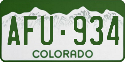 CO license plate AFU934