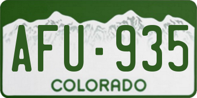 CO license plate AFU935