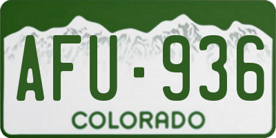 CO license plate AFU936