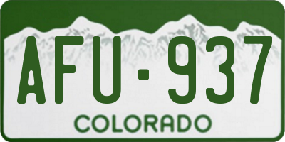 CO license plate AFU937