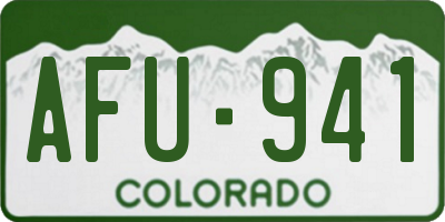 CO license plate AFU941
