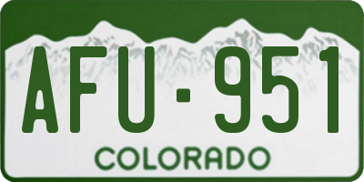 CO license plate AFU951
