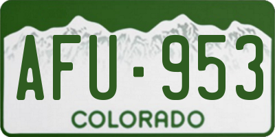 CO license plate AFU953