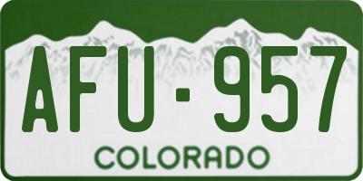 CO license plate AFU957