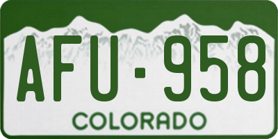 CO license plate AFU958