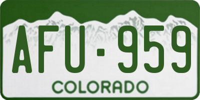 CO license plate AFU959