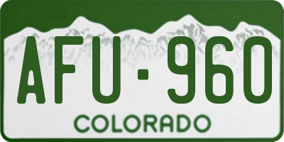 CO license plate AFU960