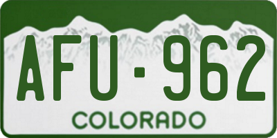 CO license plate AFU962