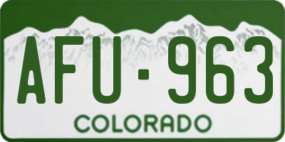 CO license plate AFU963