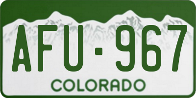 CO license plate AFU967