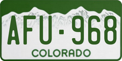 CO license plate AFU968