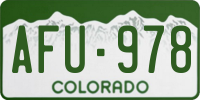CO license plate AFU978