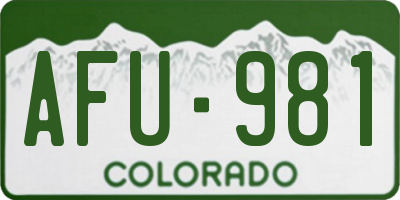 CO license plate AFU981