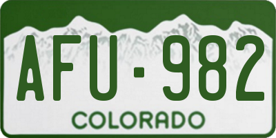 CO license plate AFU982