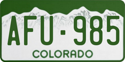 CO license plate AFU985