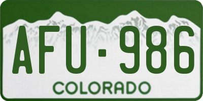 CO license plate AFU986