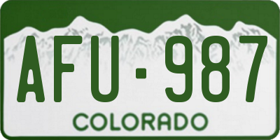 CO license plate AFU987