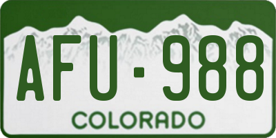 CO license plate AFU988