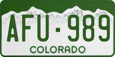 CO license plate AFU989