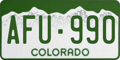 CO license plate AFU990