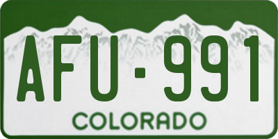 CO license plate AFU991