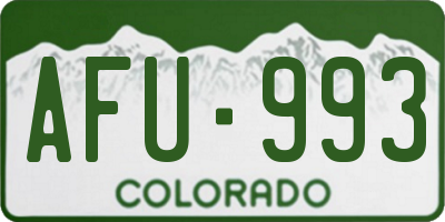 CO license plate AFU993