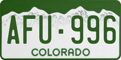 CO license plate AFU996