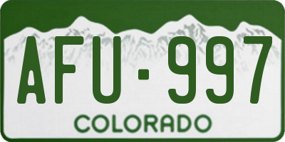 CO license plate AFU997