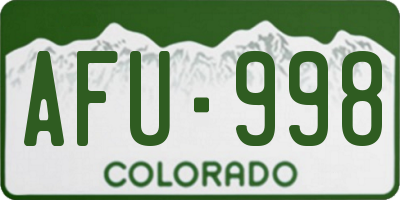 CO license plate AFU998