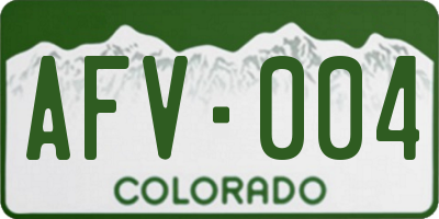 CO license plate AFV004