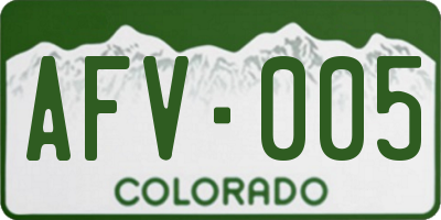 CO license plate AFV005