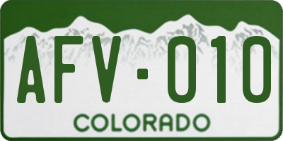 CO license plate AFV010