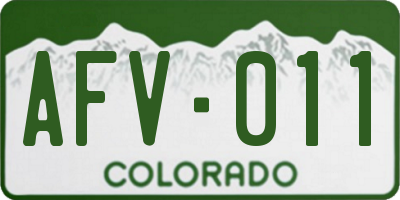 CO license plate AFV011