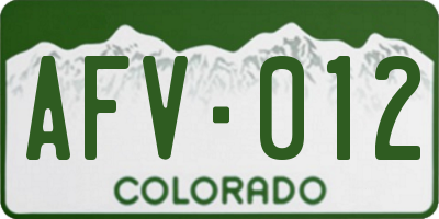 CO license plate AFV012