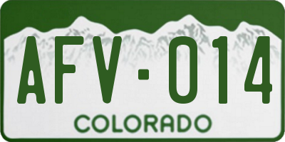 CO license plate AFV014
