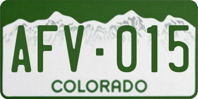 CO license plate AFV015