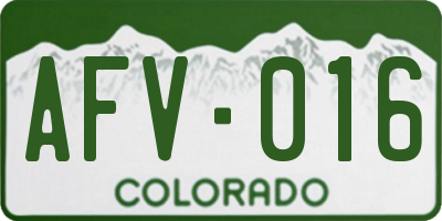 CO license plate AFV016