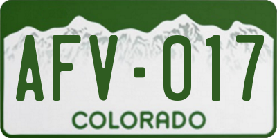 CO license plate AFV017