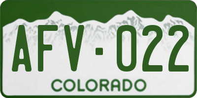 CO license plate AFV022